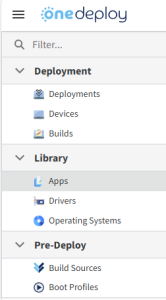 Navigation Pane - OneDeploy