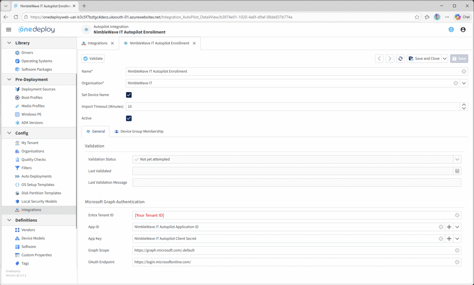 Windows Autopilot Integration - OneDeploy Steps - OneDeploy