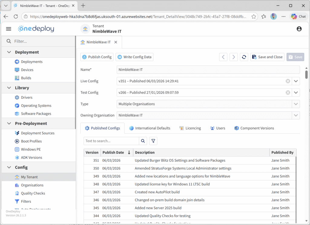 My Tenant - OneDeploy