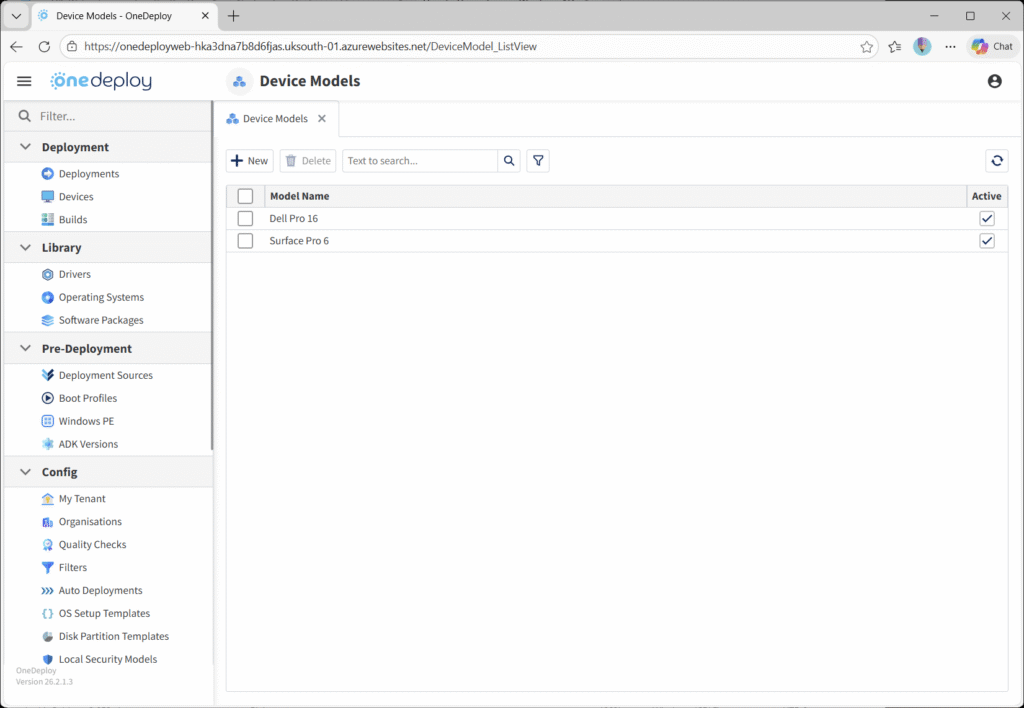 Device Models - OneDeploy