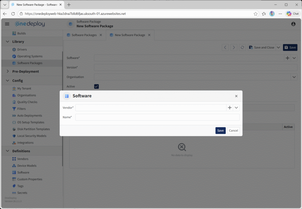 Vendors - OneDeploy
