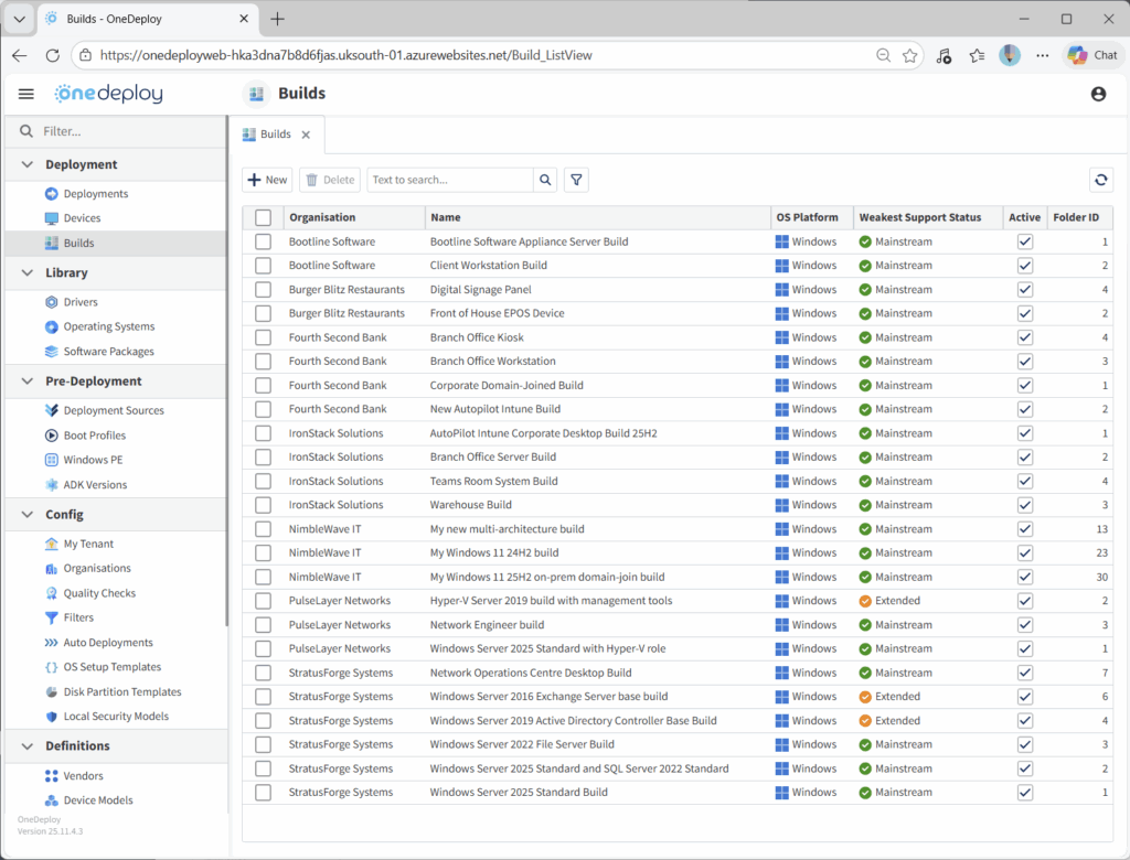 Article One Build Builds Overview - OneDeploy