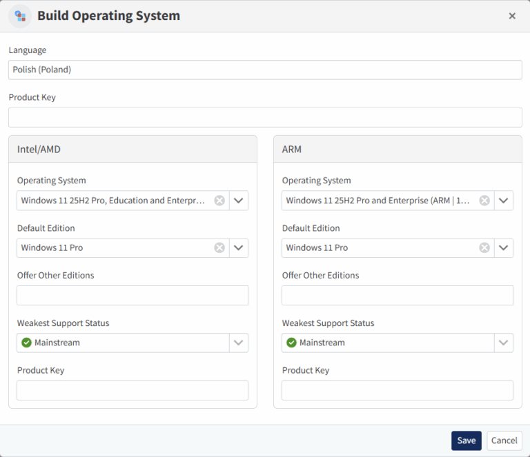 Configuring the Operating System(s) for a Build - OneDeploy
