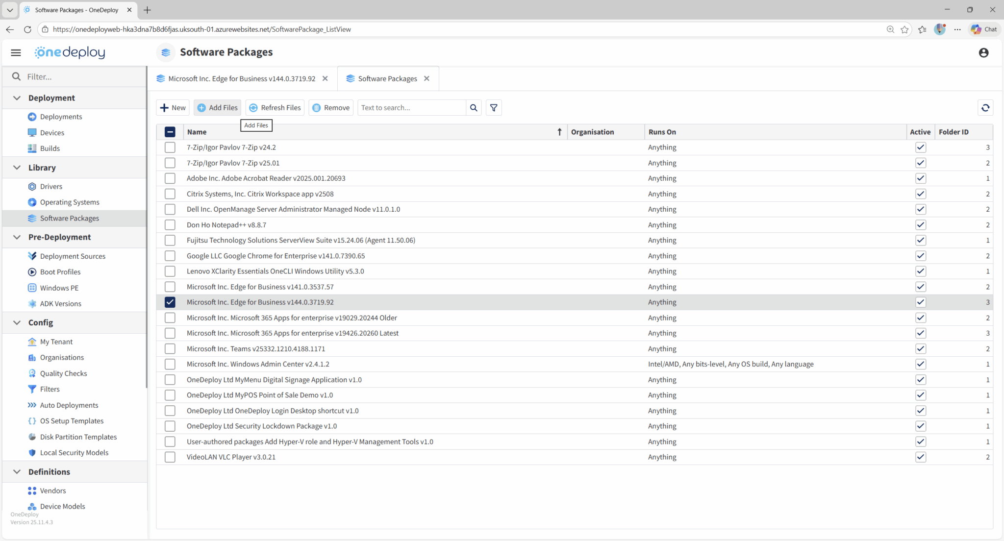 Software Packages Overview - OneDeploy