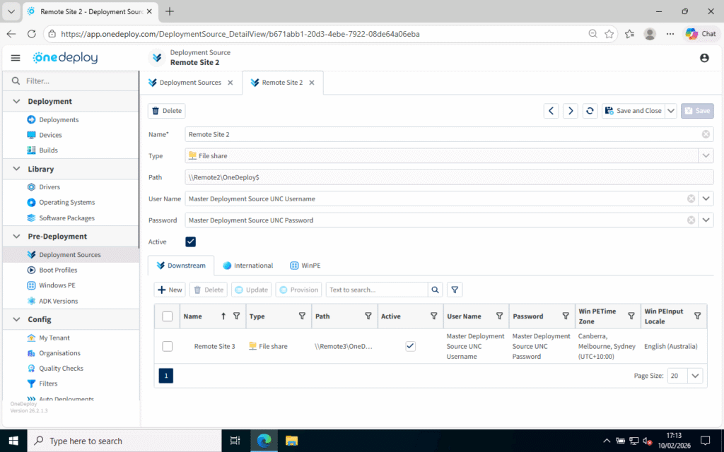 Deployment Sources - OneDeploy